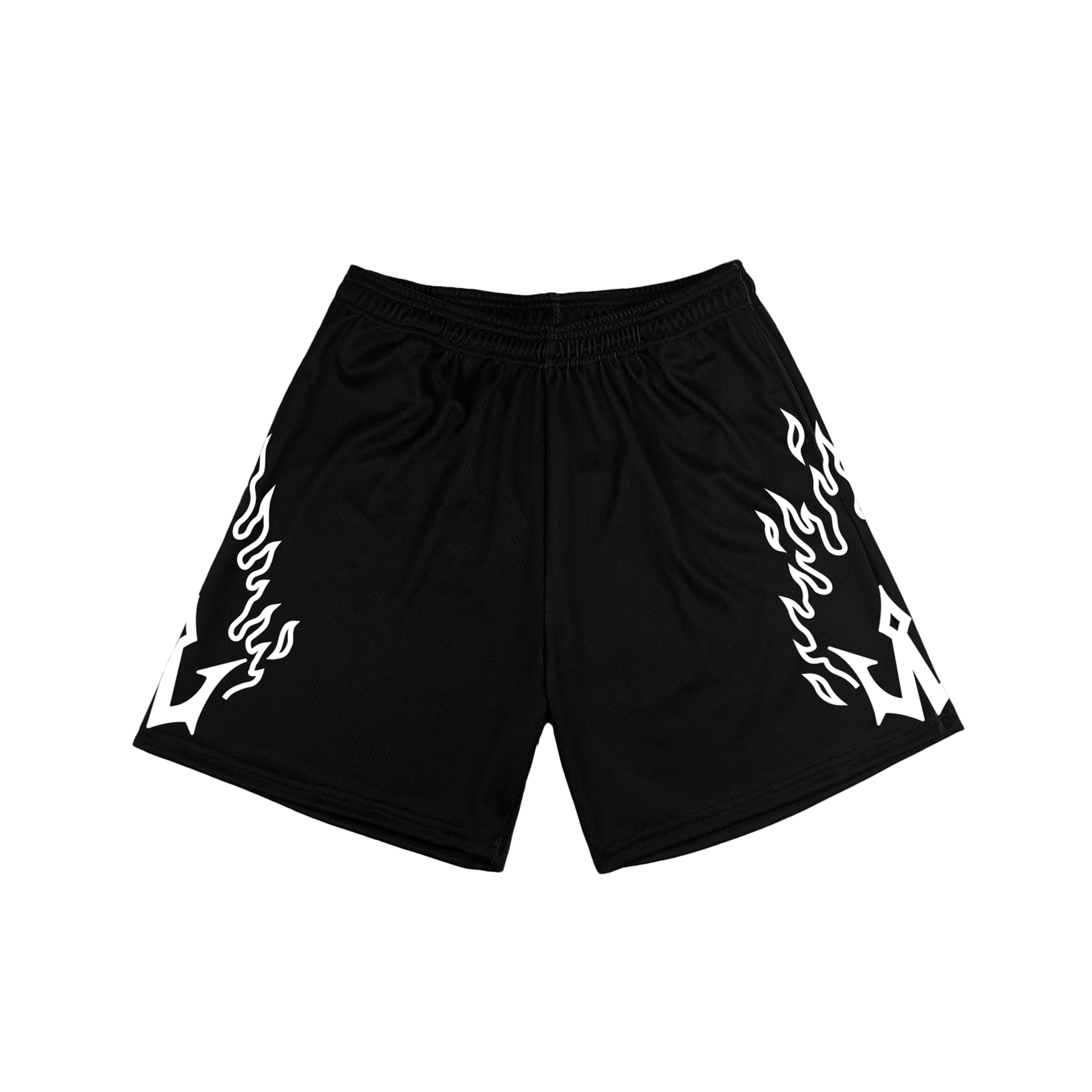 Trident Flame mesh shorts - Black